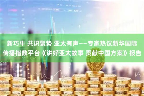 新巧牛 共识聚势 亚太有声——专家热议新华国际传播指数平台《讲好亚太故事 贡献中国方案》报告